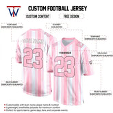 Custom White-Pink Stripes Authentic Football Jersey